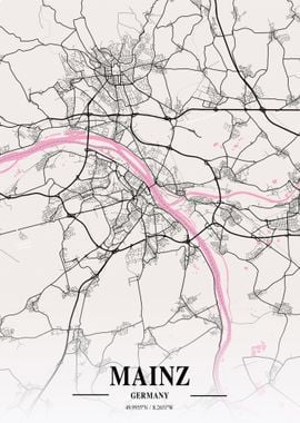 Mainz City Map Germany