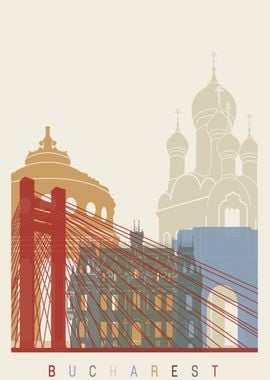 Bucharest skyline poster