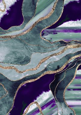 Teal Purple Marble Agate 1