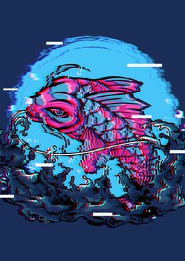 Koi Fish Carp Vaporwave