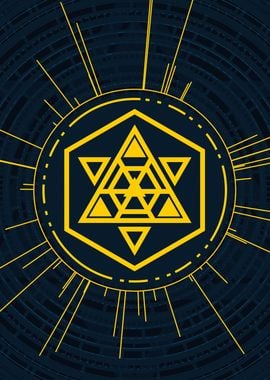 Gold Sacred Geometry Glyph