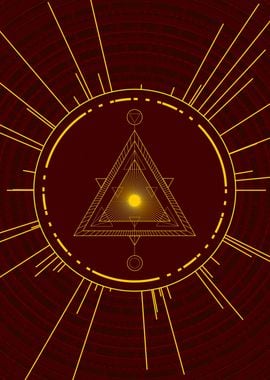 Gold Sacred Geometry Glyph