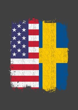 Sweden USA Flag