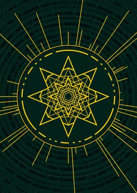 Gold Sacred Geometry Glyph