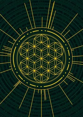 Gold Sacred Geometry Glyph