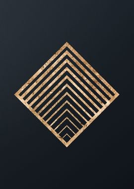 Gold Geometric Glyph Sign