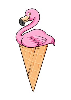 Flamingo Waffle Ice cream