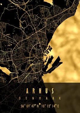 Arhus Map Denmark