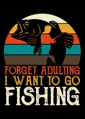 I Want To Go Fishing Fish' Poster, picture, metal print, paint by  ankarsdesign