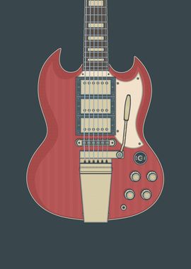 Cherry Custom Rock Guitar