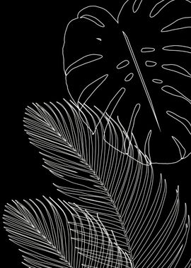 Monstera Leaves Line Art 4