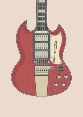 Cherry Custom Rock Guitar