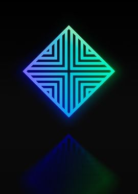 Neon Sacred Geometry Glyph