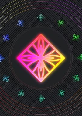 Neon Sacred Geometry Glyph