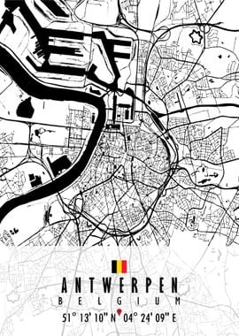 Antwerpen Map Belgium