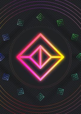 Neon Geometric Glyph Sign