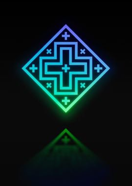 Neon Sacred Geometry Glyph