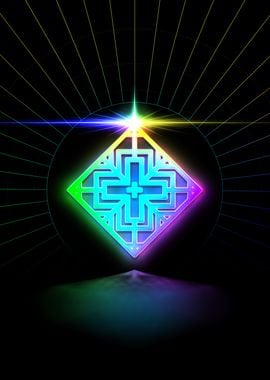 Neon Sacred Geometry Glyph