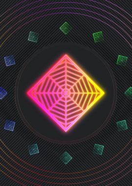 Neon Sacred Geometry Glyph