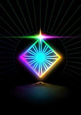 Neon Sacred Geometry Glyph