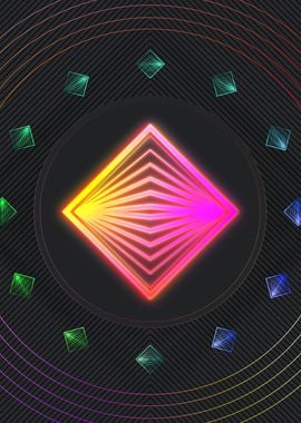 Neon Sacred Geometry Glyph