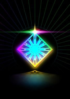 Neon Sacred Geometry Glyph