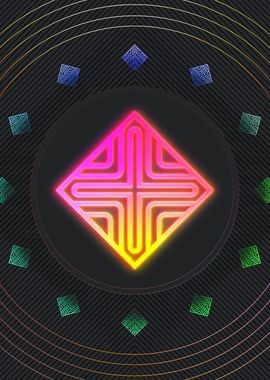 Neon Sacred Geometry Glyph