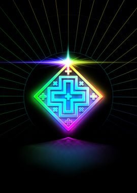 Neon Sacred Geometry Glyph