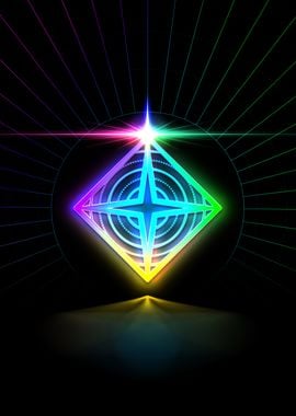 Neon Sacred Geometry Glyph