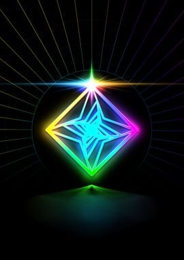 Neon Sacred Geometry Glyph