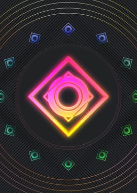 Neon Sacred Geometry Glyph