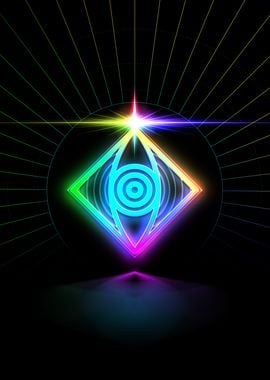 Neon Sacred Geometry Glyph