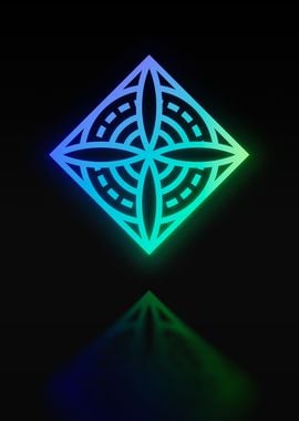 Neon Sacred Geometry Glyph