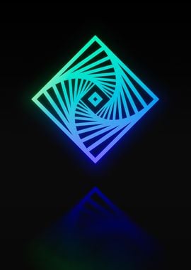 Neon Sacred Geometry Glyph