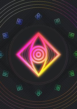 Neon Sacred Geometry Glyph