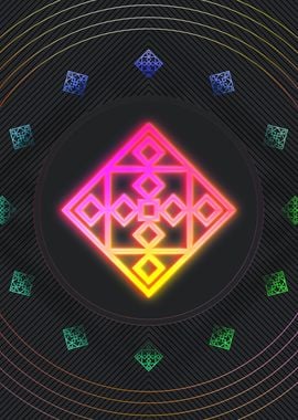 Neon Sacred Geometry Glyph