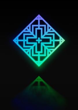 Neon Sacred Geometry Glyph