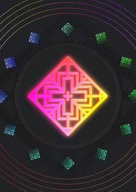 Neon Sacred Geometry Glyph