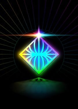 Neon Sacred Geometry Glyph