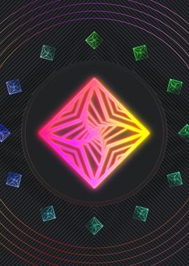 Neon Sacred Geometry Glyph