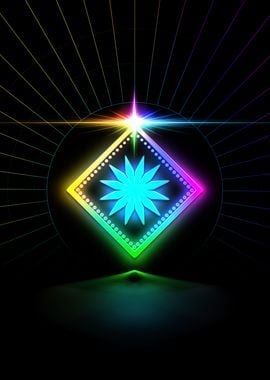 Neon Sacred Geometry Glyph