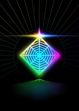 Neon Sacred Geometry Glyph