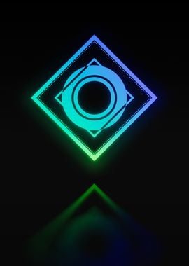 Neon Geometric Glyph Sign