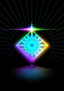 Neon Sacred Geometry Glyph