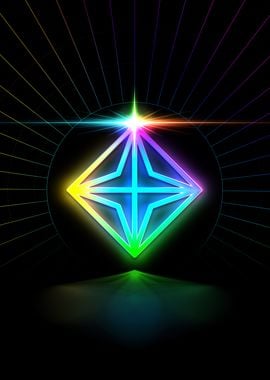 Neon Sacred Geometry Glyph