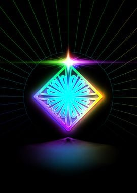 Neon Sacred Geometry Glyph