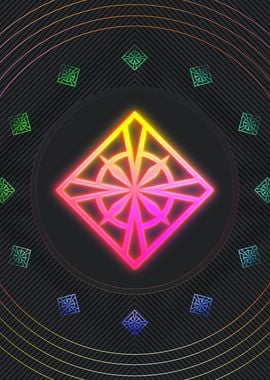 Neon Glyph Mandala Rune