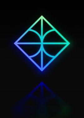 Neon Sacred Geometry Glyph