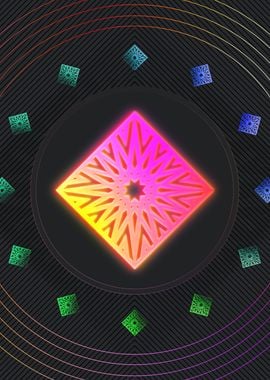 Neon Geometric Glyph Rune