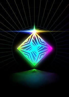 Neon Sacred Geometry Glyph